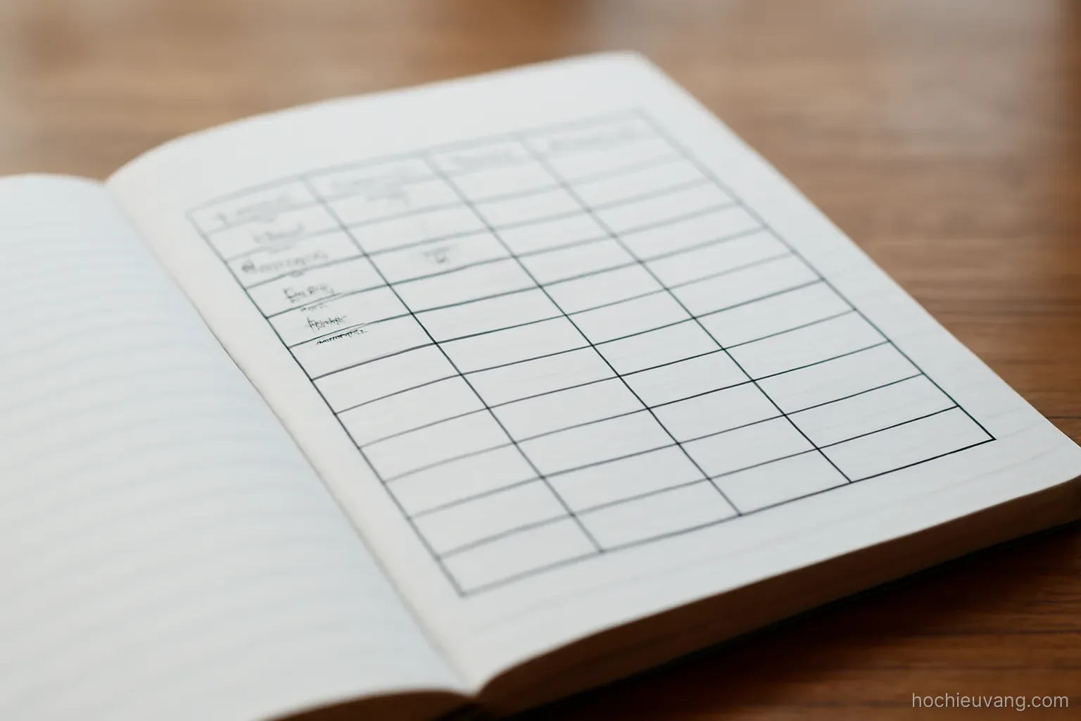 a handwritten table in a notebook with several rows filled and a few left blank
